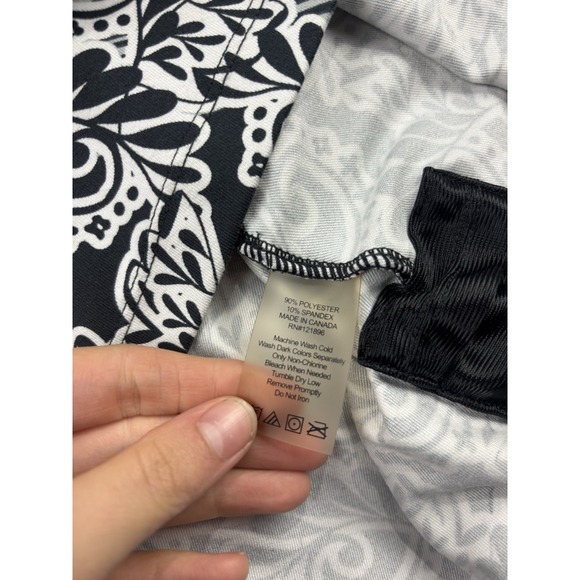 Title Nine Amelia Dress, Black 3/4 Sleeve Twist Front Paisley Athletic Womens XS - Picture 7 of 8